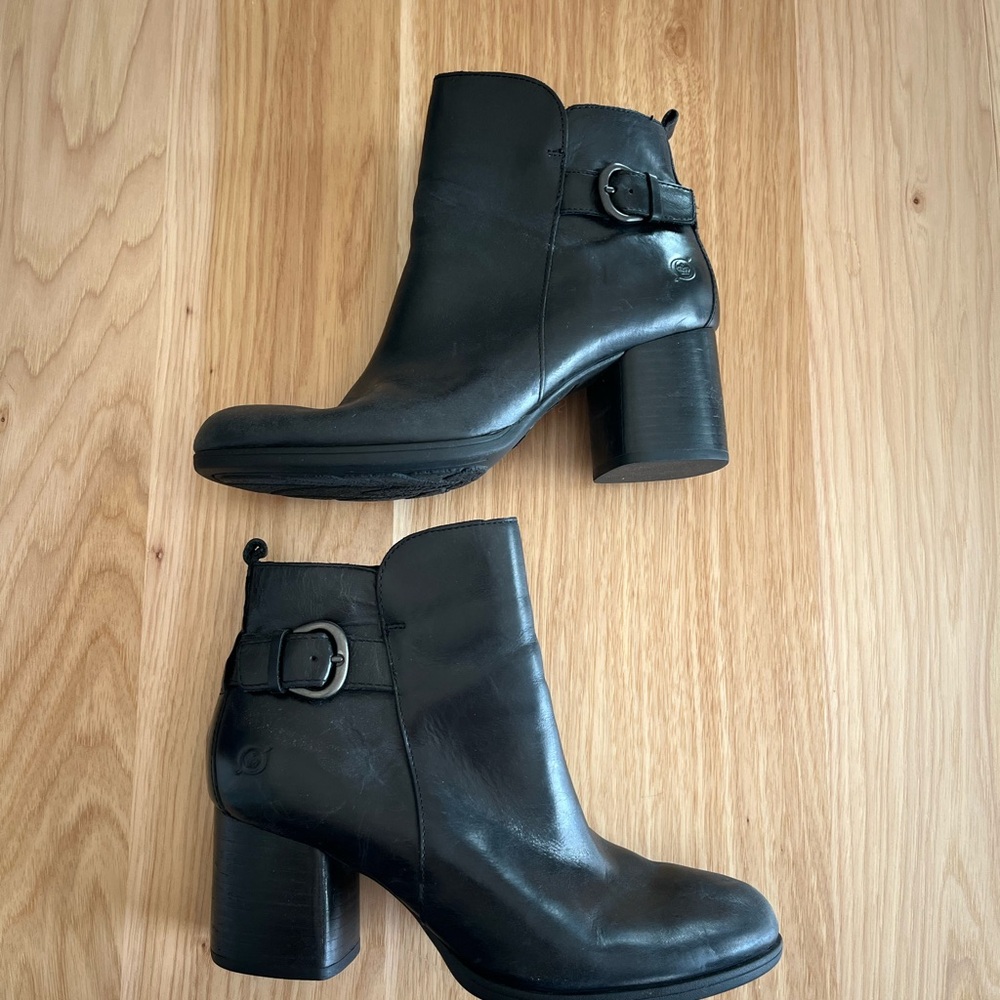 Born Black Leather Ankle Boots